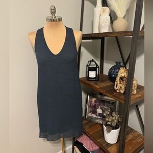 HELMUT LANG Asymmetrical Tank Hi Lo Dress Women’s SIZE SM Dark Turquoise